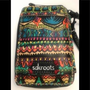 Sakroots coated canvas wristlet